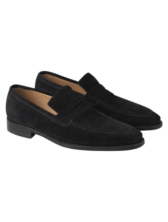 Kiton Kiton Black Leather Suede Loafers Black 000