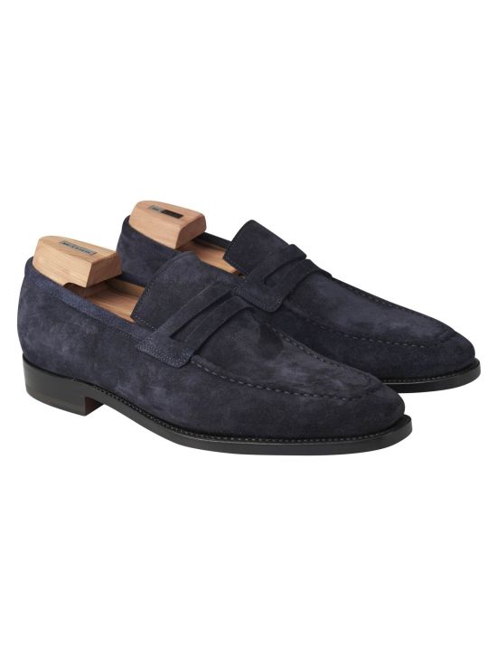 Kiton Kiton Blue Leather Suede Loafers Blue 000