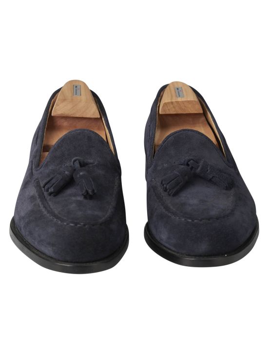 Kiton Kiton Blue Leather Suede Loafers Blue 001