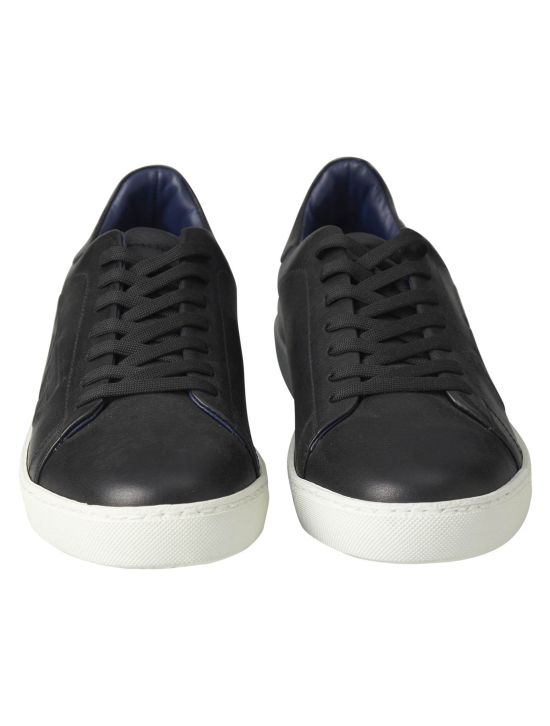 KNT Kiton KNT Black Leather Sneaker Black 001