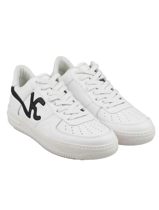 KNT KNT Kiton White Black Leather Sneakers White / Black 000