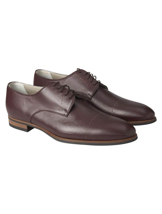 Kiton Kiton Burgundy Leather Dress Shoes Burgundy 000