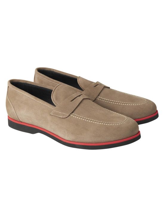 Kiton Kiton Beige Leather Suede Loafers Beige 000