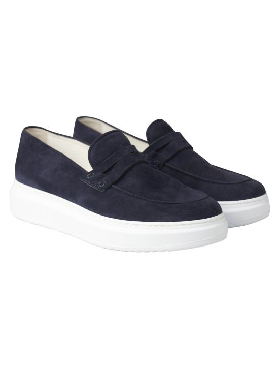 Kiton Kiton Blue Leather Suede Sneaker Blue 000