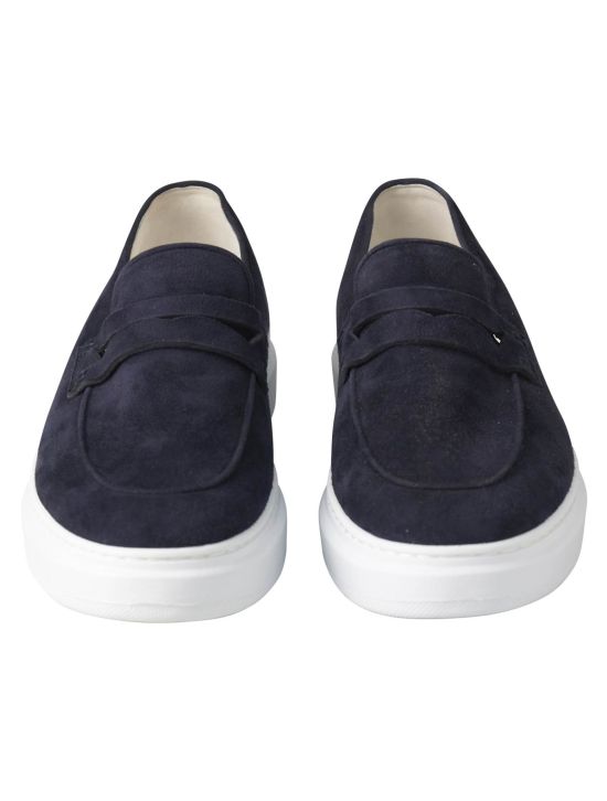 Kiton Kiton Blue Leather Suede Sneaker Blue 001