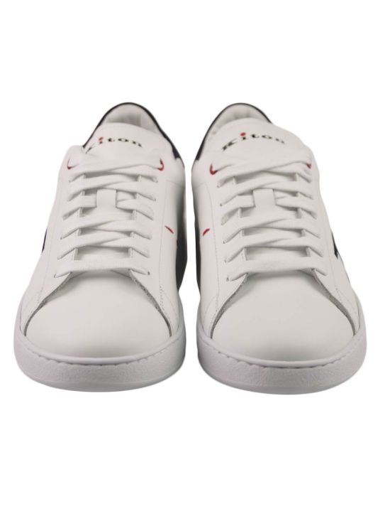 Kiton Kiton White Blue Leather Shoes White/Blue 001