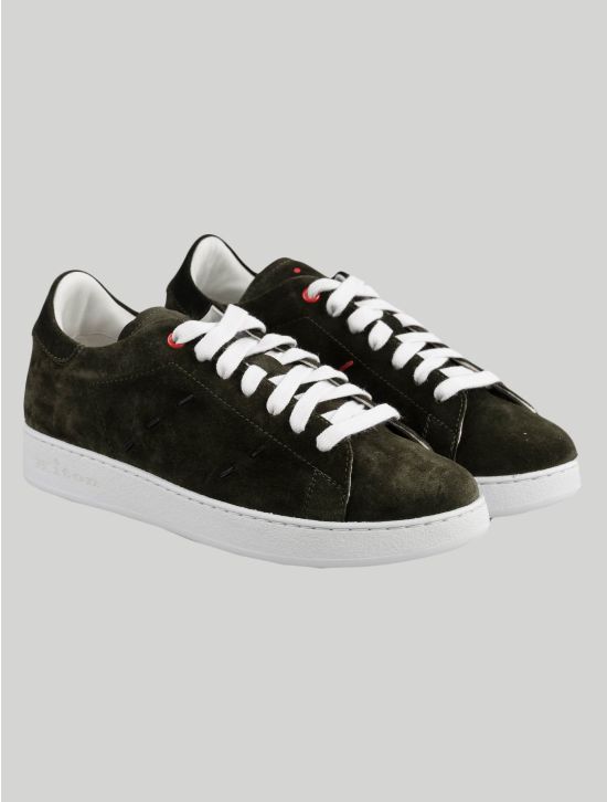 Kiton Kiton Green Leather Suede Sneakers Green 000