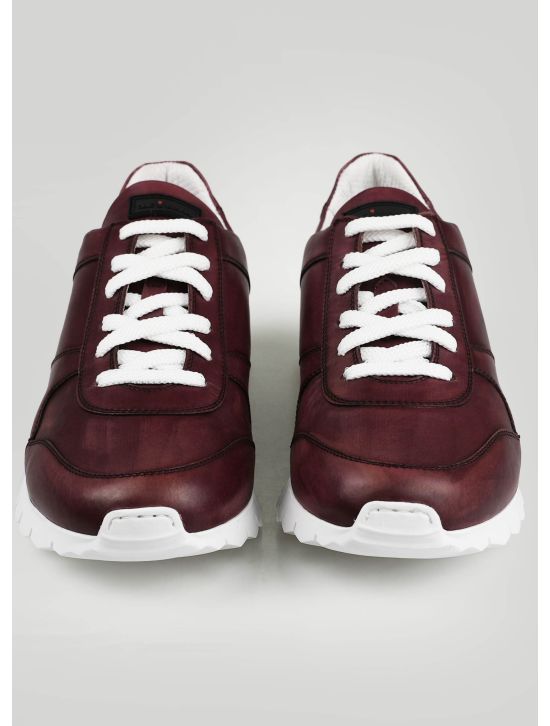 Kiton Kiton Burgundy Leather Sneakers Burgundy 001