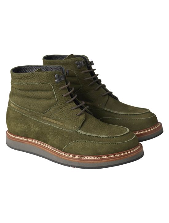 Kiton Kiton Green Leather Boots Shoes Green 000