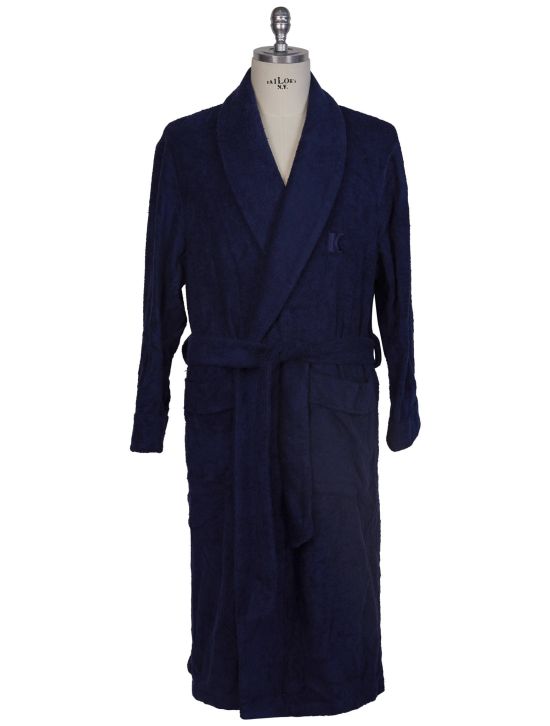 Kiton Kiton Blue Cotton Bathrobe Blue 000