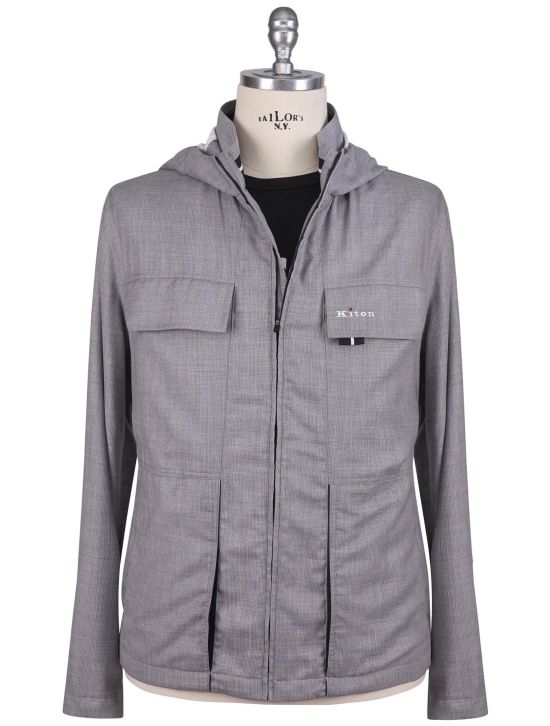 Kiton Kiton Gray Virgin Wool Pa Coat Gray 000