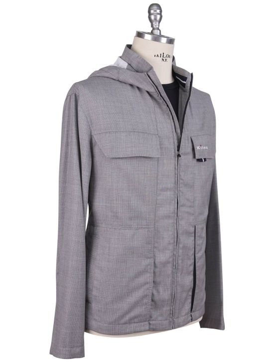 Kiton Kiton Gray Virgin Wool Pa Coat Gray 001