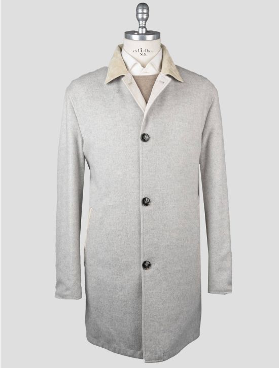 Kiton Kiton Gray White Cashmere PL Overcoat Gray / White 000