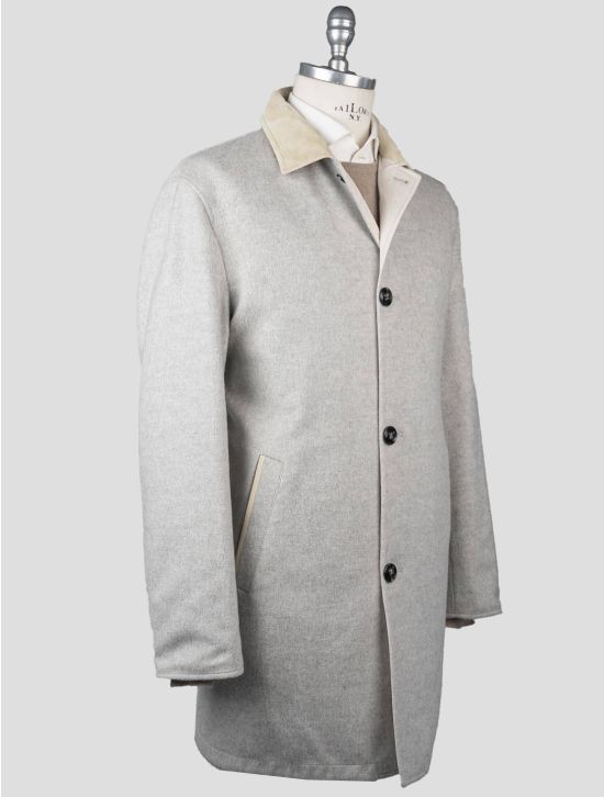 Kiton Kiton Gray White Cashmere PL Overcoat Gray / White 001