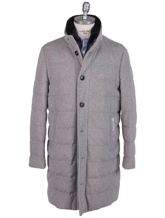 Kiton Kiton Gray PL Virgin Wool Cashmere Rabbit Overcoat Gray 000