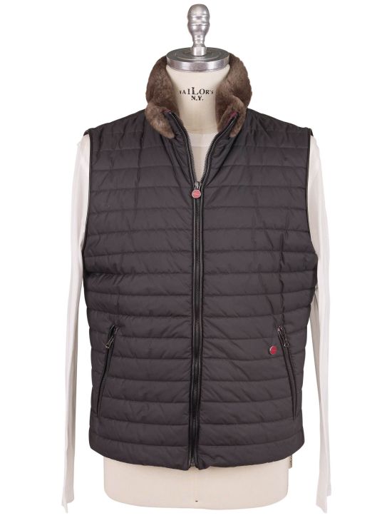 Kiton Kiton Black Pl Beaver Fur Vest Black 000