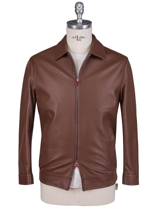 Kiton Kiton Brown Leather Coat Brown 000