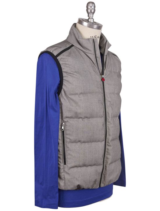 Kiton Kiton Gray Wool Pu Vest Gray 001