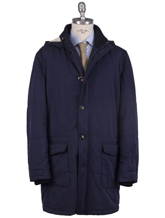 Kiton Kiton Blue Silk Overcoat Blue 000