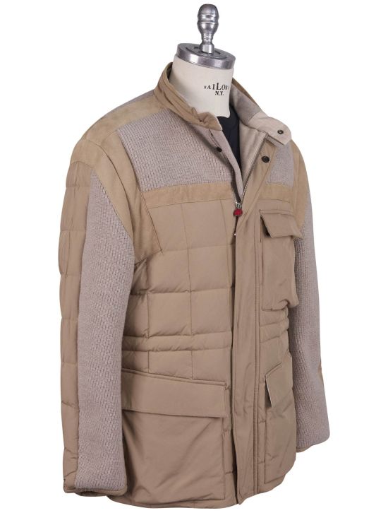 Kiton Kiton Beige Gray Pl Virgin Wool Coat Beige / Gray 001