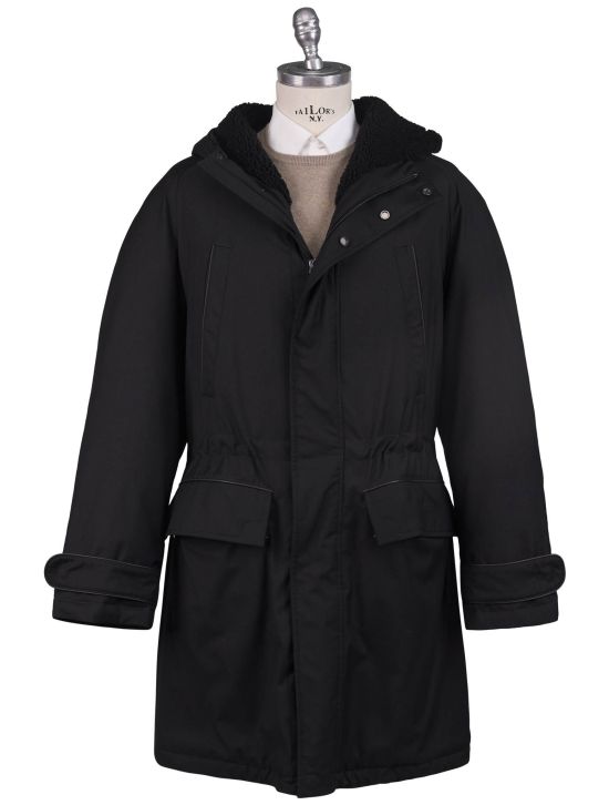 Kiton Kiton Black Pl Sheepskin Overcoat Black 000