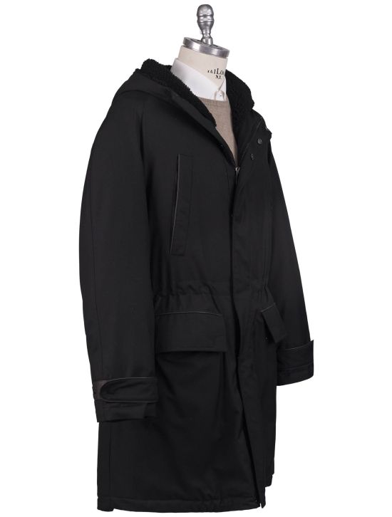 Kiton Kiton Black Pl Sheepskin Overcoat Black 001