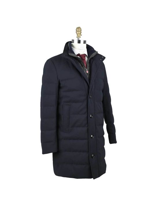 Kiton Kiton Blue Pl Pa Ea Overcoat Blue 001