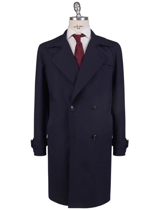 Kiton Kiton Blue Wool Ea Overcoat Blue 000