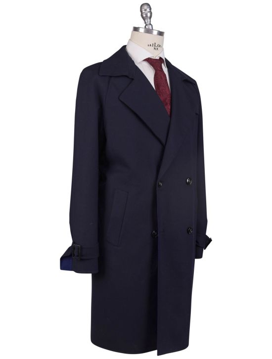 Kiton Kiton Blue Wool Ea Overcoat Blue 001