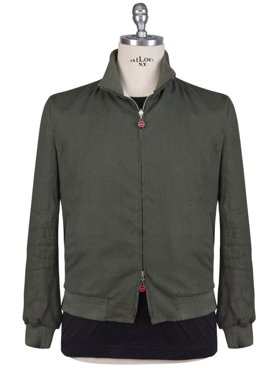 Kiton Kiton Green Linen Pa Reverse Coat Green 000