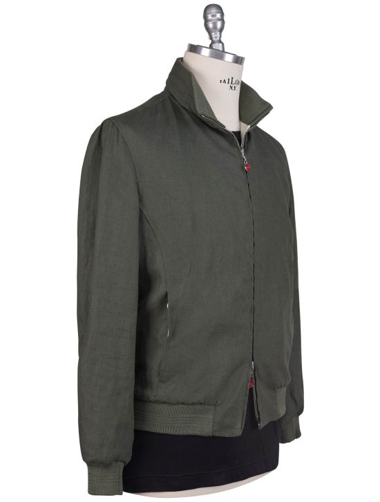 Kiton Kiton Green Linen Pa Reverse Coat Green 001