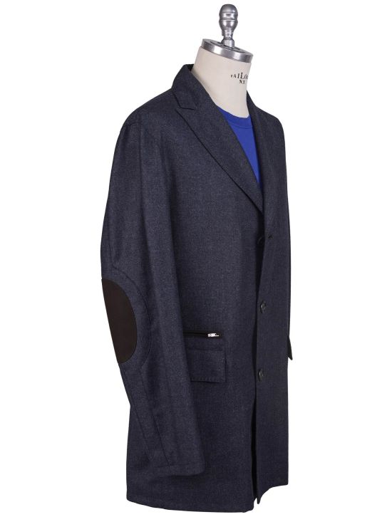 Kiton Kiton Blue Wool Cashmere Coat Blue 001