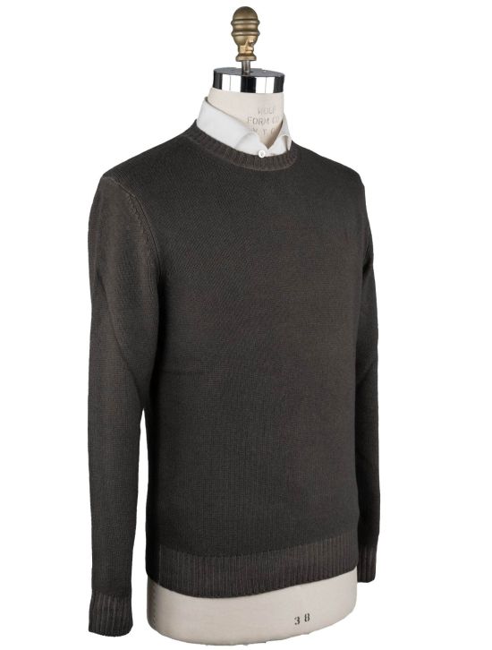 Malo Malo Brown Virgin Wool Sweater Crewneck Brown 001