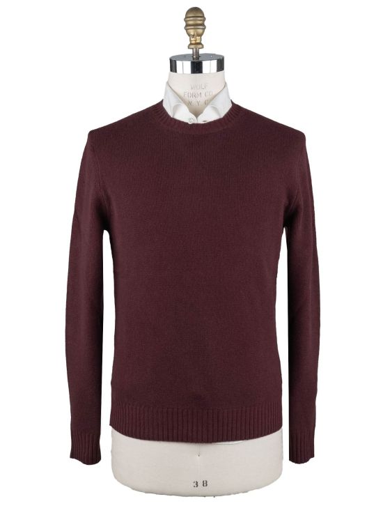 Malo Malo Burgundy Virgin Wool Sweater Crewneck Burgundy 000