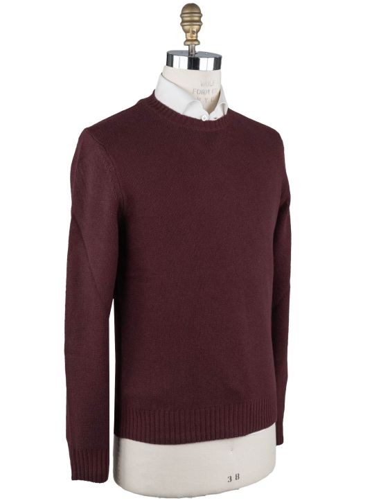 Malo Malo Burgundy Virgin Wool Sweater Crewneck Burgundy 001