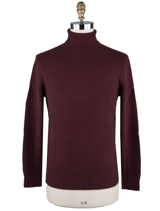 Malo Malo Burgundy Virgin Wool Sweater Turtleneck Burgundy 000