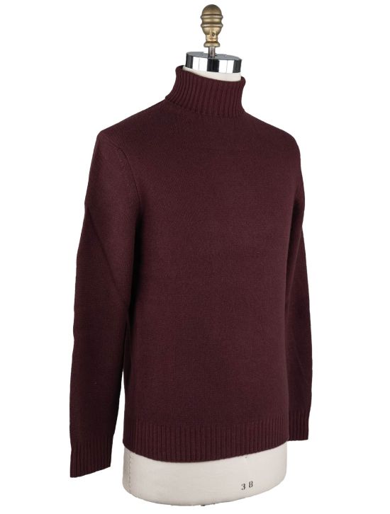 Malo Malo Burgundy Virgin Wool Sweater Turtleneck Burgundy 001