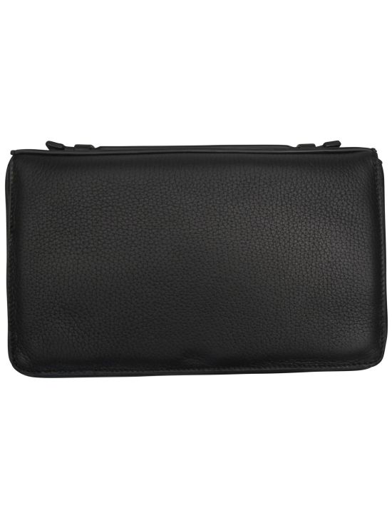 Kiton Kiton Black Leather Pochette Black 001