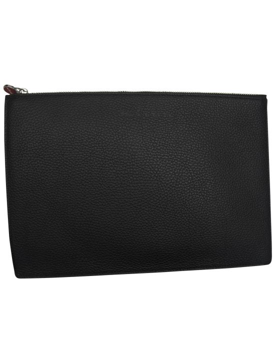 Kiton Kiton Black Leather Pochette Black 000