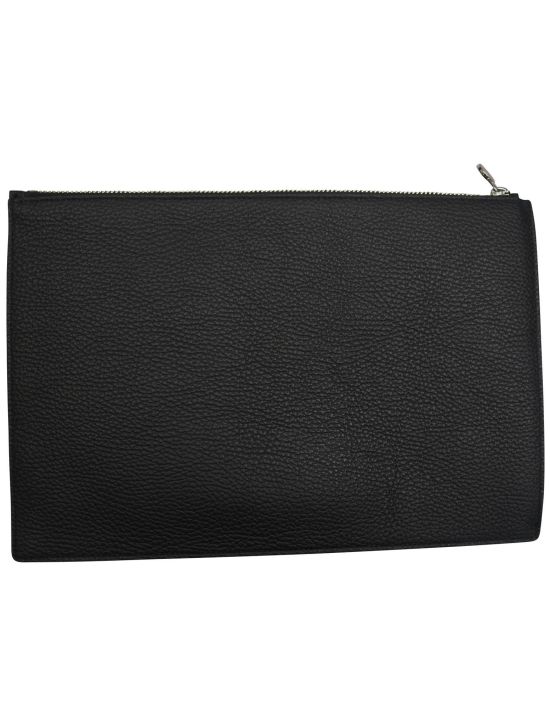 Kiton Kiton Black Leather Pochette Black 001