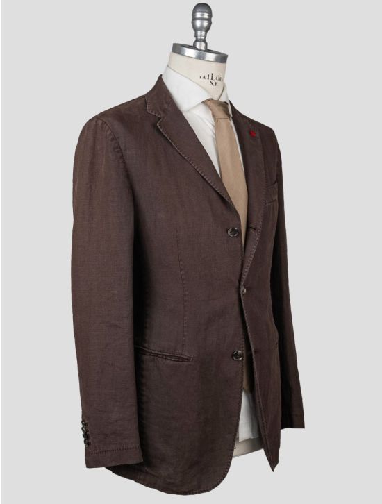 Isaia Isaia Brown Linen Blazer Brown 001