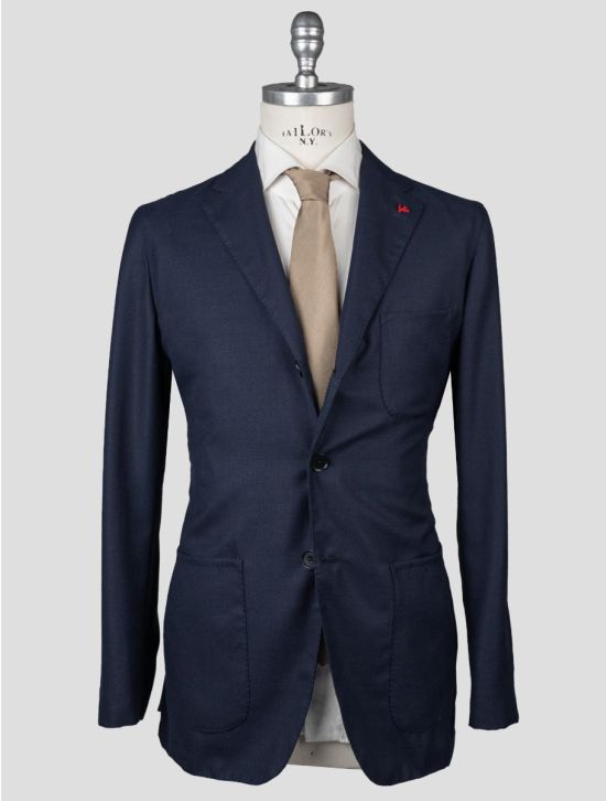 Isaia Isaia Blue Virgin Wool Blazer Blue 000