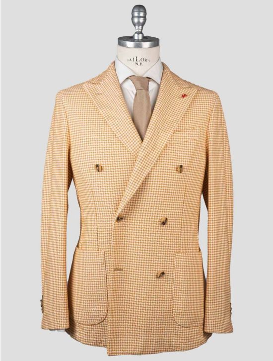 Isaia Isaia Cotton Wool Pa Blazer Yellow 000