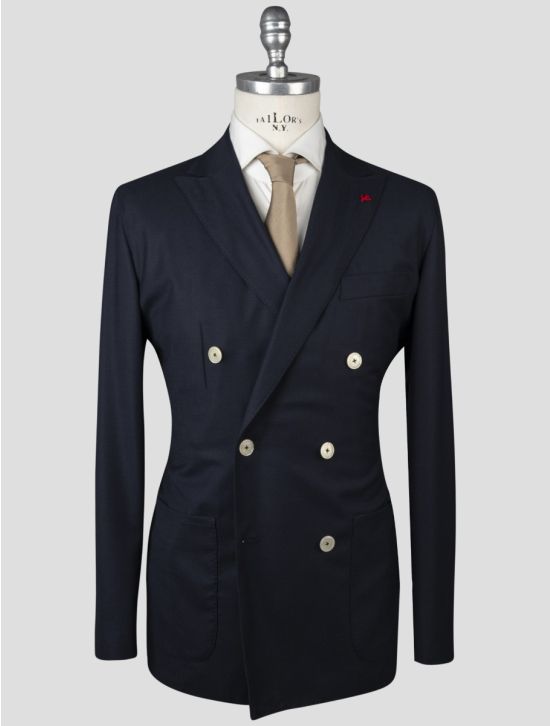 Isaia Isaia Blue Virgin Wool Blazer Blue 000