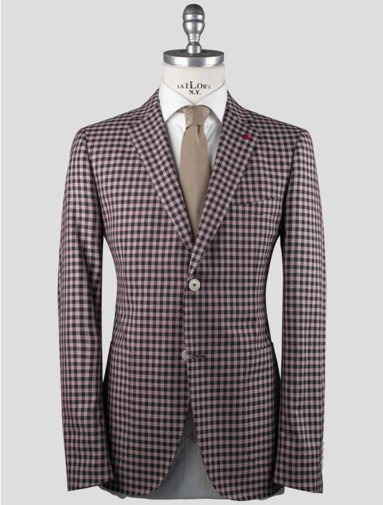 Isaia Isaia Pink Black Wool Cotton Blazer Pink / Black 000