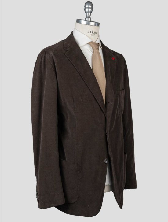 Isaia Isaia Brown Cotton Ea Blazer Brown 001