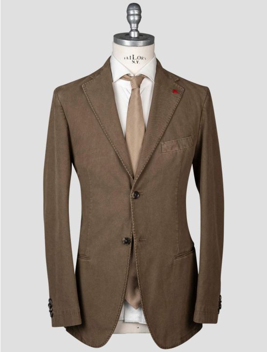 Isaia Isaia Brown Cotton Wool Suit Brown