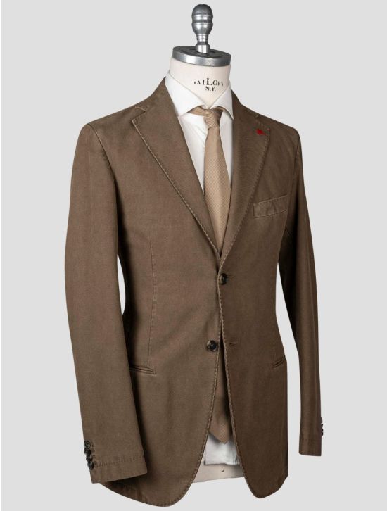 Isaia Isaia Brown Cotton Wool Suit Brown