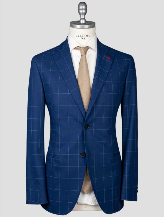 Isaia Isaia Blue Virgin Wool Suit Blue