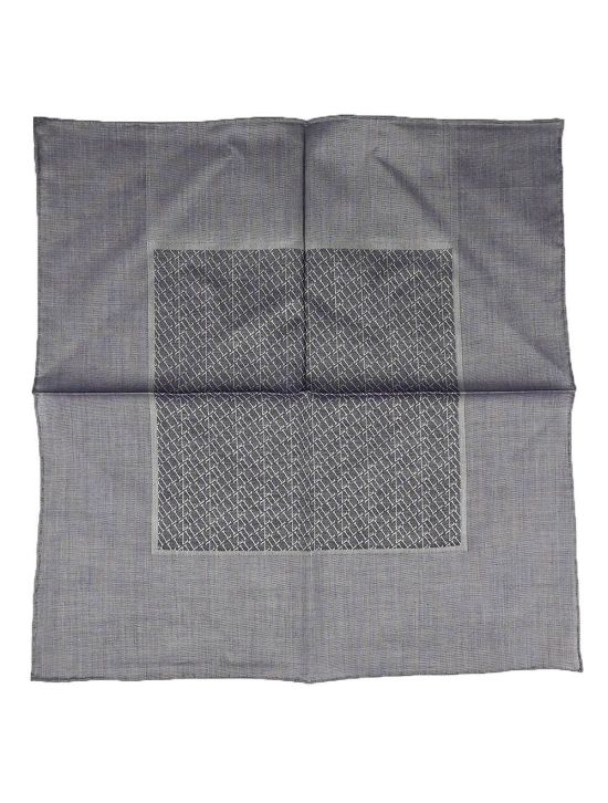 Zilli Zilli Blue Gray Cotton Pocket Square Blue / Gray 000